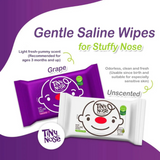 Tiny Nose Natural Saline Baby Wet Wipes - Grape (50s)