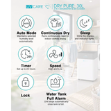 [Pre-Order / Unit Not On Hand - Fulfillment after 30 Days] UV Care Dry Pure Dehumidifier & Air Cleaner: 30L