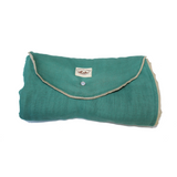 Poncho Baby Baby Blanket - Organic Roly Blanket - Reversible Emerald/Beige