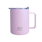 Acqua Stainless Steel Mug with Handle, 375ml Double-Wall Vacuum Insulated with Lid
