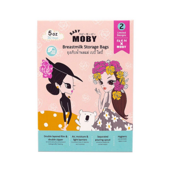Baby Moby Breastmilk Storage Bags - Parn x Moby - 5oz (30pcs/box)