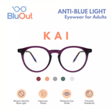 BluOut Kai Anti-Blue Light Eyewear for Adults (Non-prescription lens)