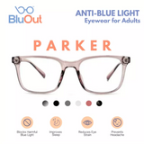 BluOut Parker Anti-Blue Light Eyewear for Adults (Non-prescription lens)