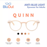 BluOut Quinn Anti-Blue Light Eyewear for Adults (Non-prescription lens)