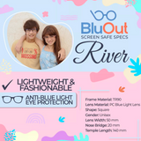 BluOut River Anti-Blue Light Eyewear for Adults (Non-prescription lens)