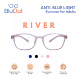 BluOut River Anti-Blue Light Eyewear for Adults (Non-prescription lens)