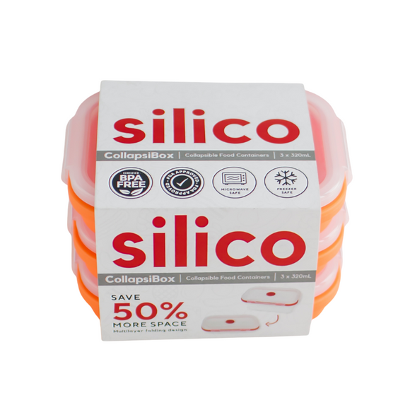 Silico CollapsiBox - Small - Set of 3 - 320ml (Orange)