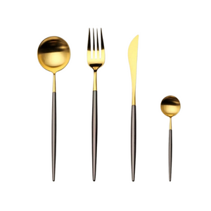 Iku 4-in-1 Cutlery Set - Black/Gold