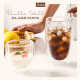 Iku High Quality Double Wall Glass Cup (250/350/450ml)