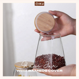 Iku Trapezoid Airtight Glass Jar with Bamboo Cover