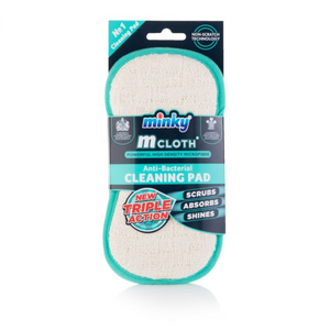 Minky M Cloth  Anti-Bacterial Cleaning Pad - New Triple Action For Washing Up or Wiping Down All Areas of Home