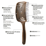 Yao Moving Square Hair Brush Wooden Texture (For Long Length Hair)