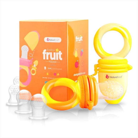 Naturebond Baby Fruit & Food Feeder - Sunshine Orange and Lemonade Yellow
