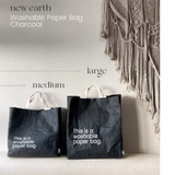 New Earth EcoCraft Washable Paper Bag - Large - Charcoal