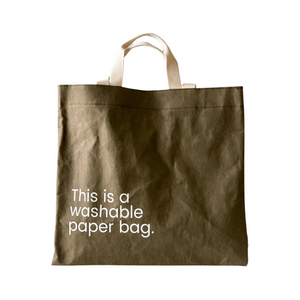 New Earth EcoCraft Washable Paper Bag - Medium - Olive