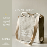 NEW! New Earth EcoCraft Washable Sling Bag - Stone Grey