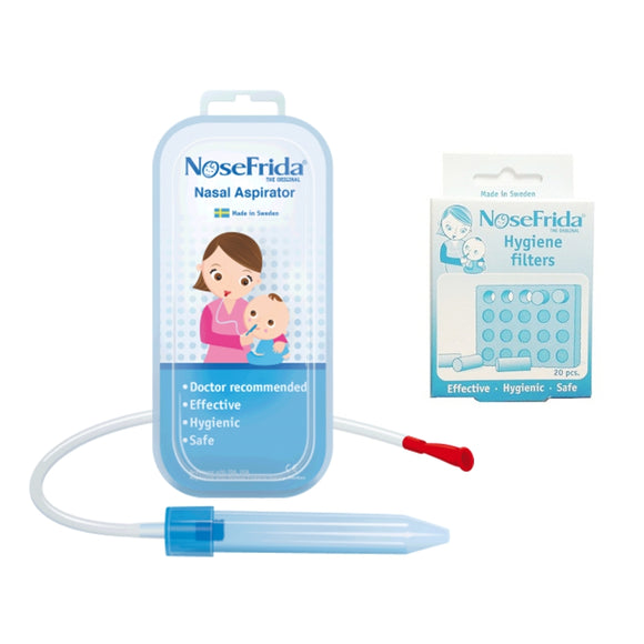 NoseFrida Nasal Aspirator W/ Travel Case + Refill Filters (Box Of 20)