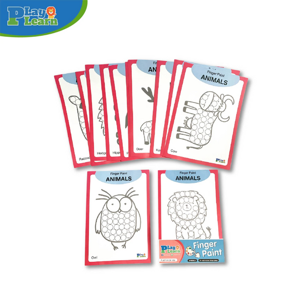 Play Plearn Kid Finger Paint Paper Set - Animals