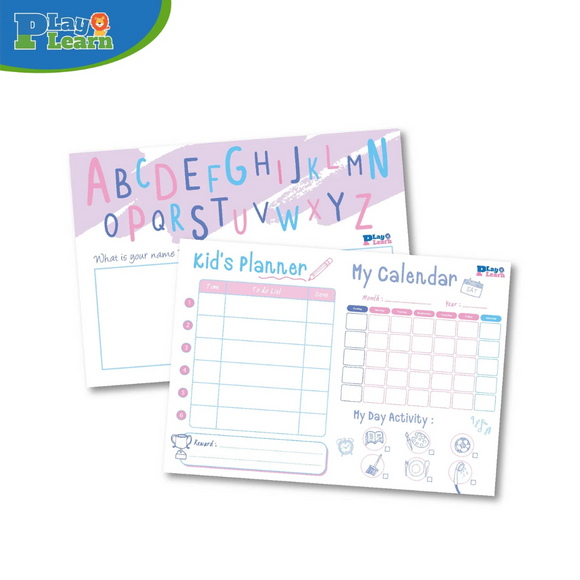 Play Plearn Kid A4 Wipe and Clean Pad (Write Your Name)