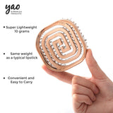 Yao Portable Brush Rose Gold Boar Bristle (Easy to Carry/ Shiny Hair)