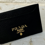Brand New. Prada Vitello Grain Leather Card Holder - 1MC208