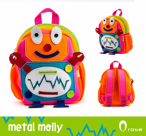 Qrose Pet Backpack: Metal Molly The Robot