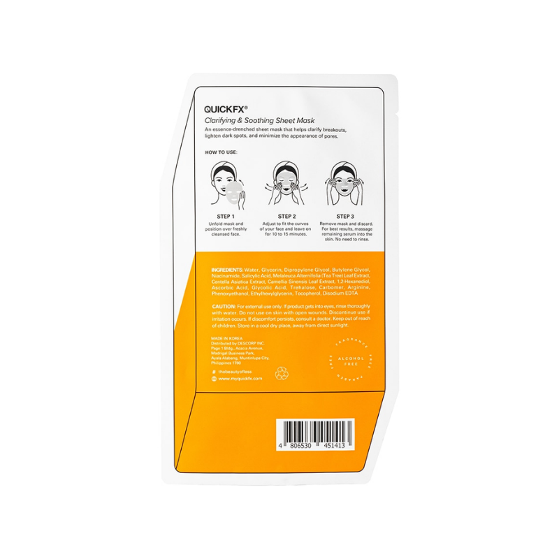 QUICKFX Pimple Eraser Clarifying & Soothing Sheet Mask - 20ml ...