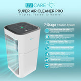 UV Care Super Air Cleaner Pro (7-stages) with Medical Grade H13 HEPA Filter with Virux Patented Technology - instantly kills 99.97% SARS-CoV-2