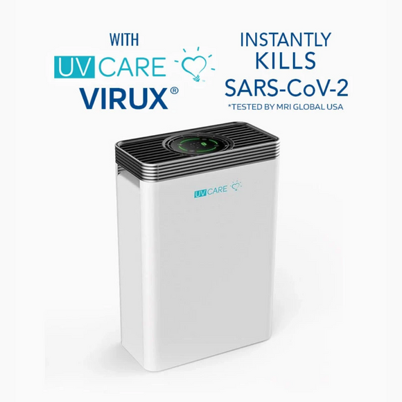 UV Care Clean Air (6-stages) with Medical Grade H14 HEPA Filter with UV Care Virux Patented Technology - instantly kills 99.97% SARS-CoV-2