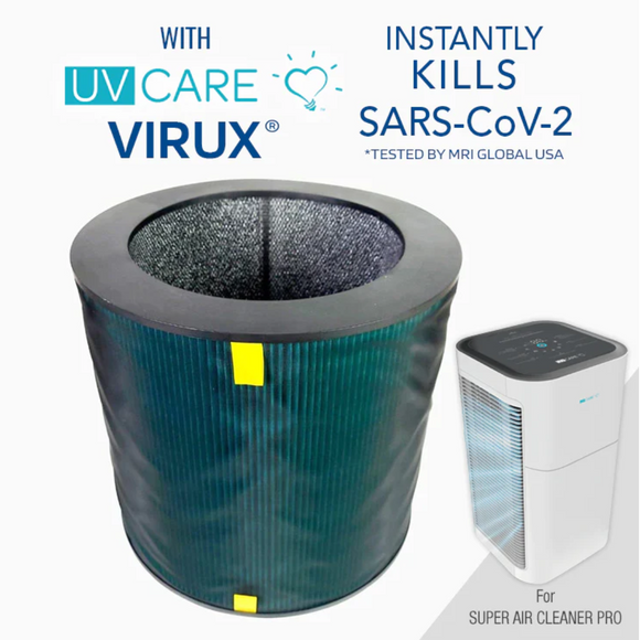 UV Care Super Air Cleaner Pro - Medical Grade H13 HEPA Filter with Virux Patented Technology