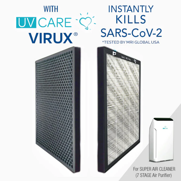 UV Care Super Air Cleaner (7-stages) - Filter Replacements with Virux (H13 HEPA Filter)