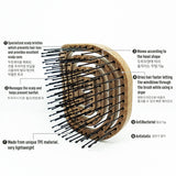 Yao Portable Brush Wooden Texture (Easy to Carry/ for all hair lengths)