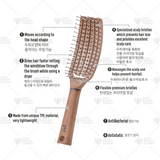 Yao Flip Brush Slim Wooden Texture (2 in 1 Volumizing for Short Hair)