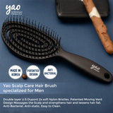 Yao Scalp Care Hair Brush specialized for Men Wooden Texture (For Men)