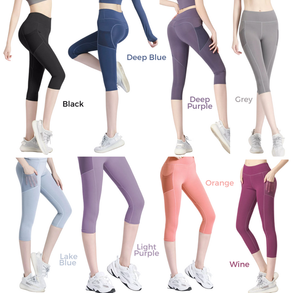 NaturallyActive: 3/4 Seamless Athletic/Fitness Cropped Shaper Leggings for Women