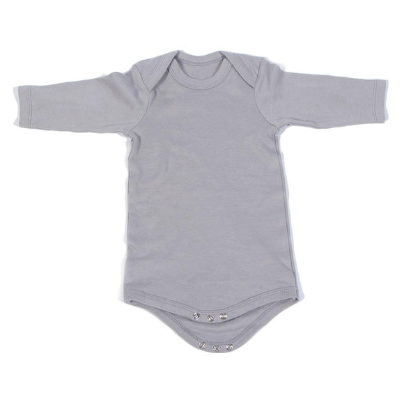 Poncho Baby Organic Onesie - Plain Gray - Long Sleeves