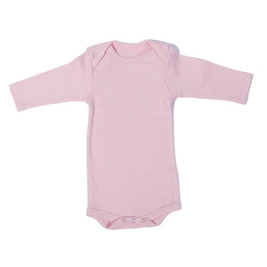 Poncho Baby Organic Onesie - Plain Pink - Long Sleeves