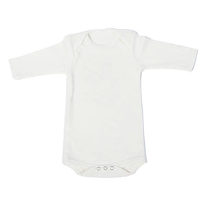 Poncho Baby Organic Onesie Plain Off White Long Sleeves