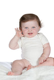 Poncho Baby Organic Onesie - Plain Off White - Short Sleeves